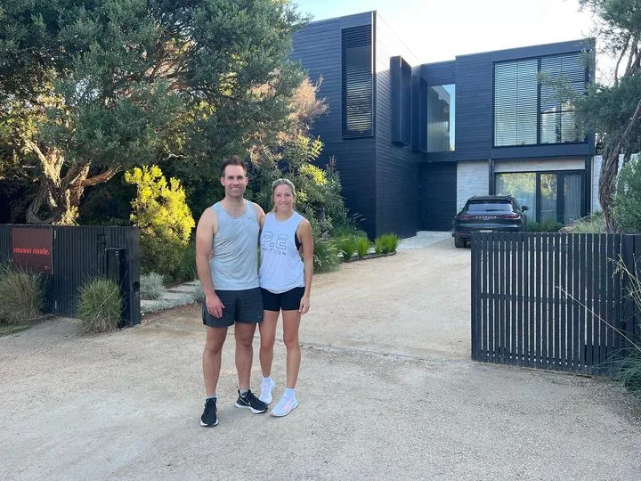 Dan and Dani from The Block outside their Blairgowrie house.