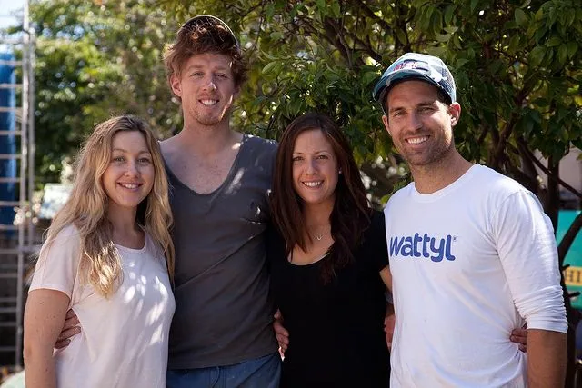 Dan and Dani from The Block with fellow All Stars Josh and Jenna.