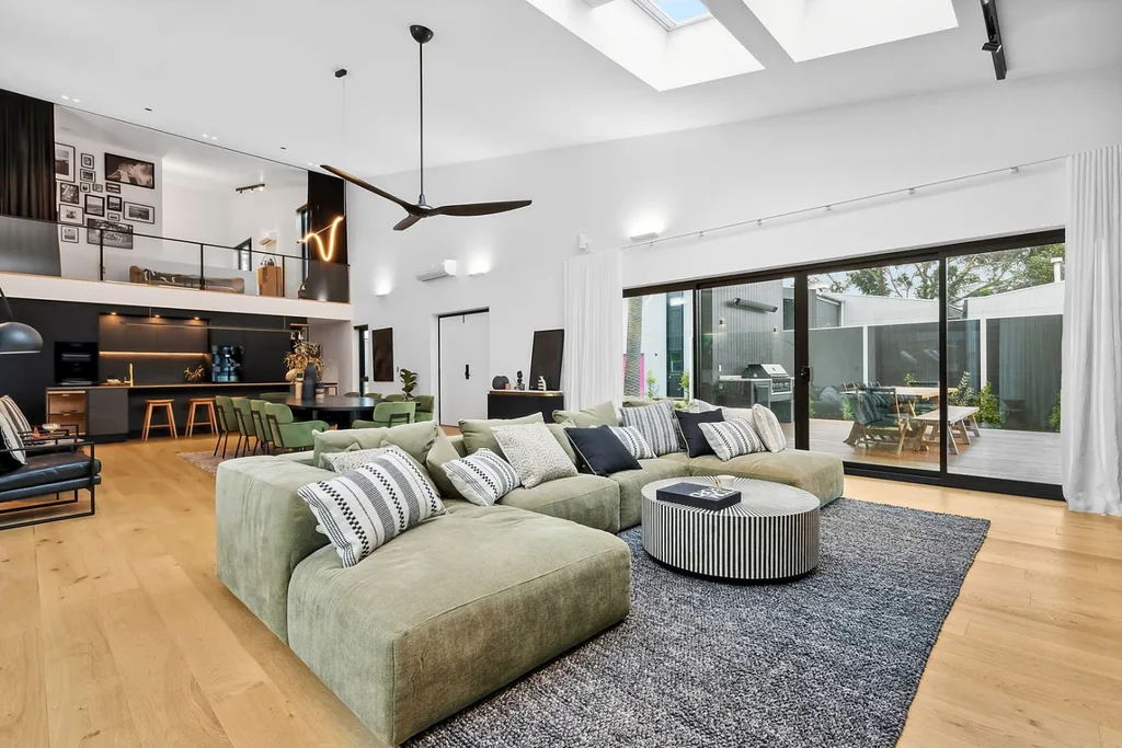 Kylie and Brad's The Block 2024 lounge room