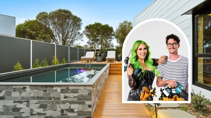 Kylie and Brad's The block 2024 house and pool