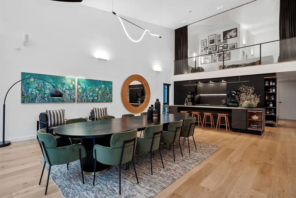 Kylie and Brad's The Block 2024 kitchen and dining