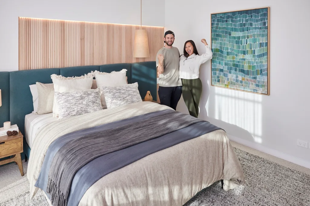 Mimi and Kristian in their The Block 2024 bedroom reveal