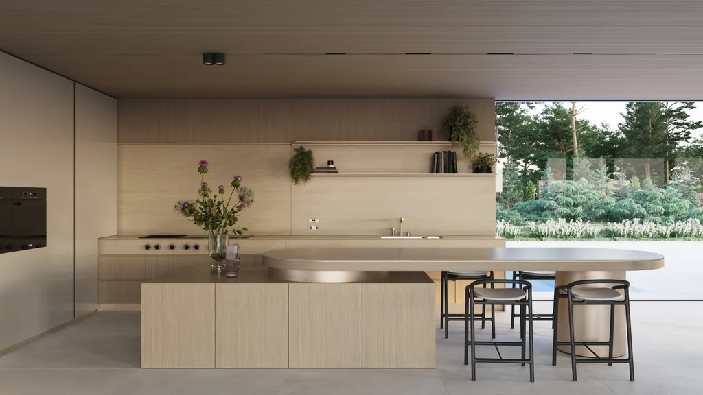 A sleek, clean, minimalist kitchen