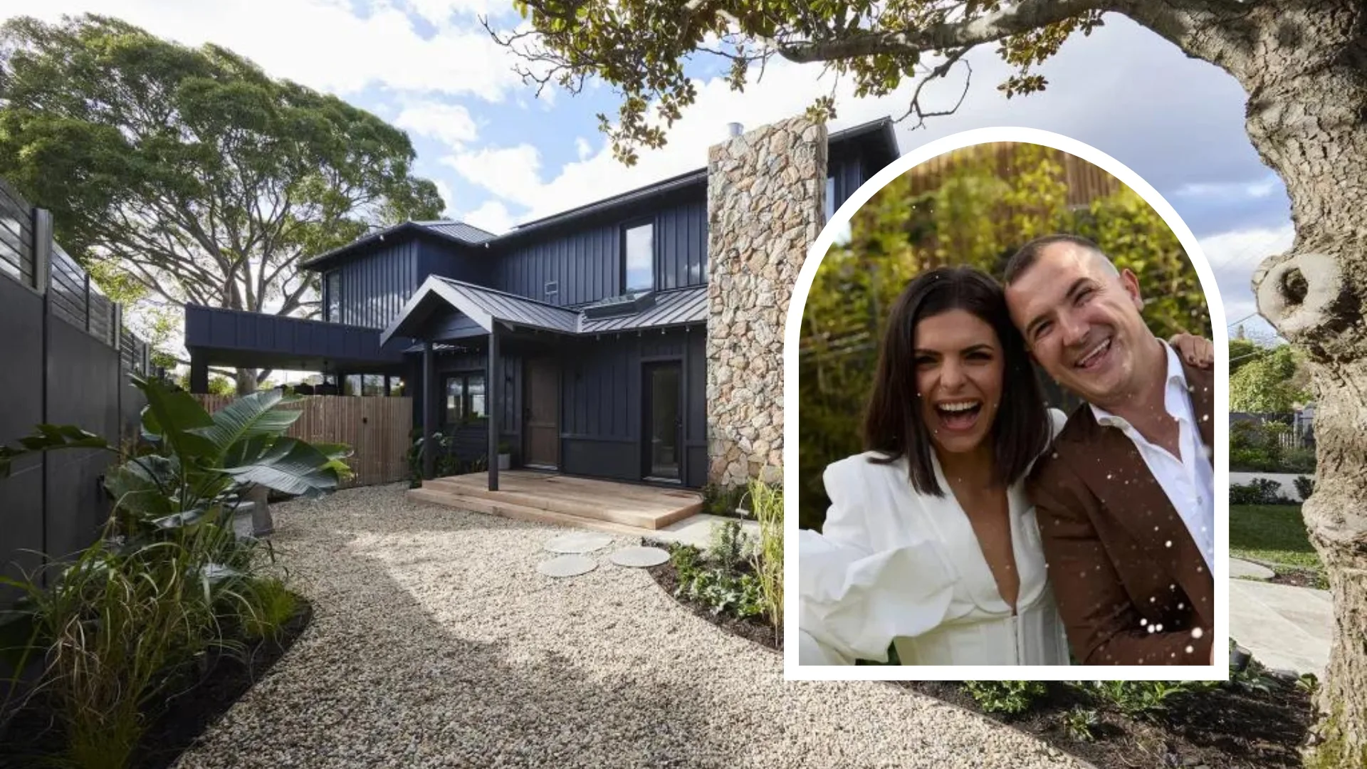 Steph and Gian from The Block with the house the renovated