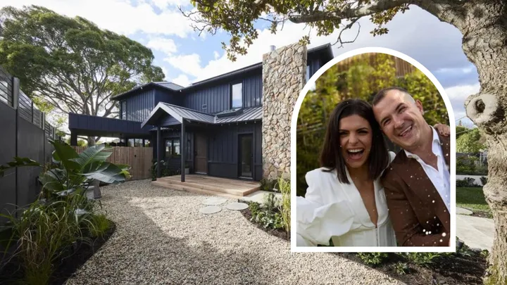 Steph and Gian from The Block with the house the renovated