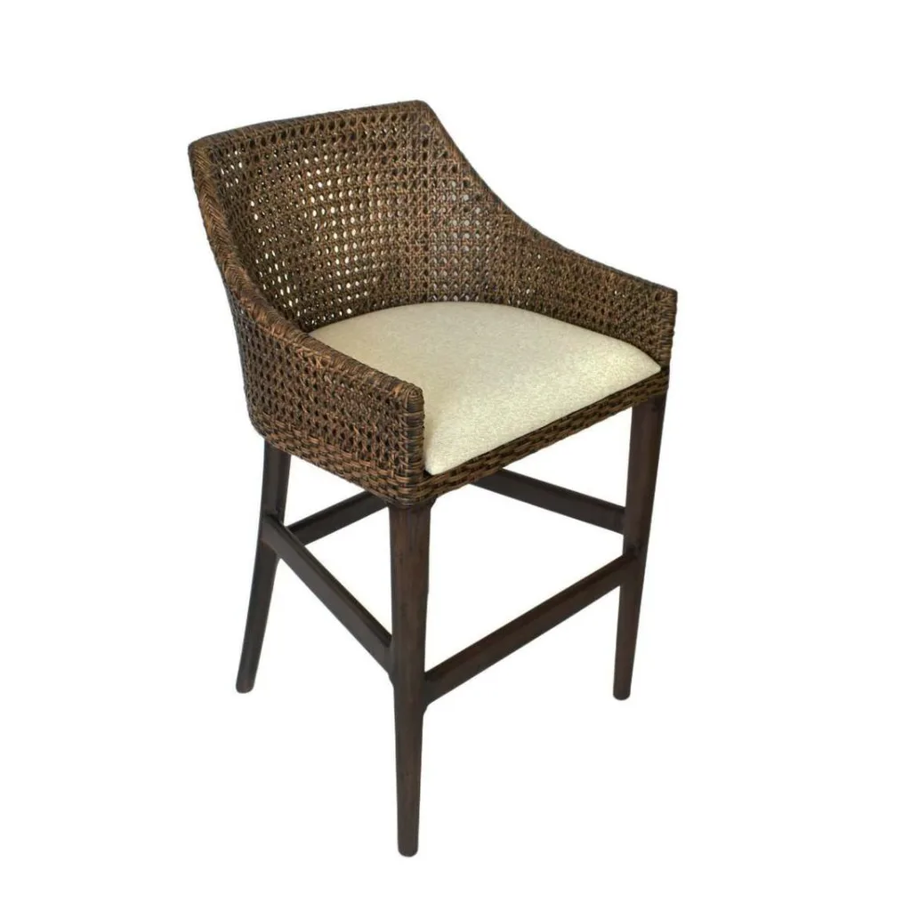 Rattan bar stool.