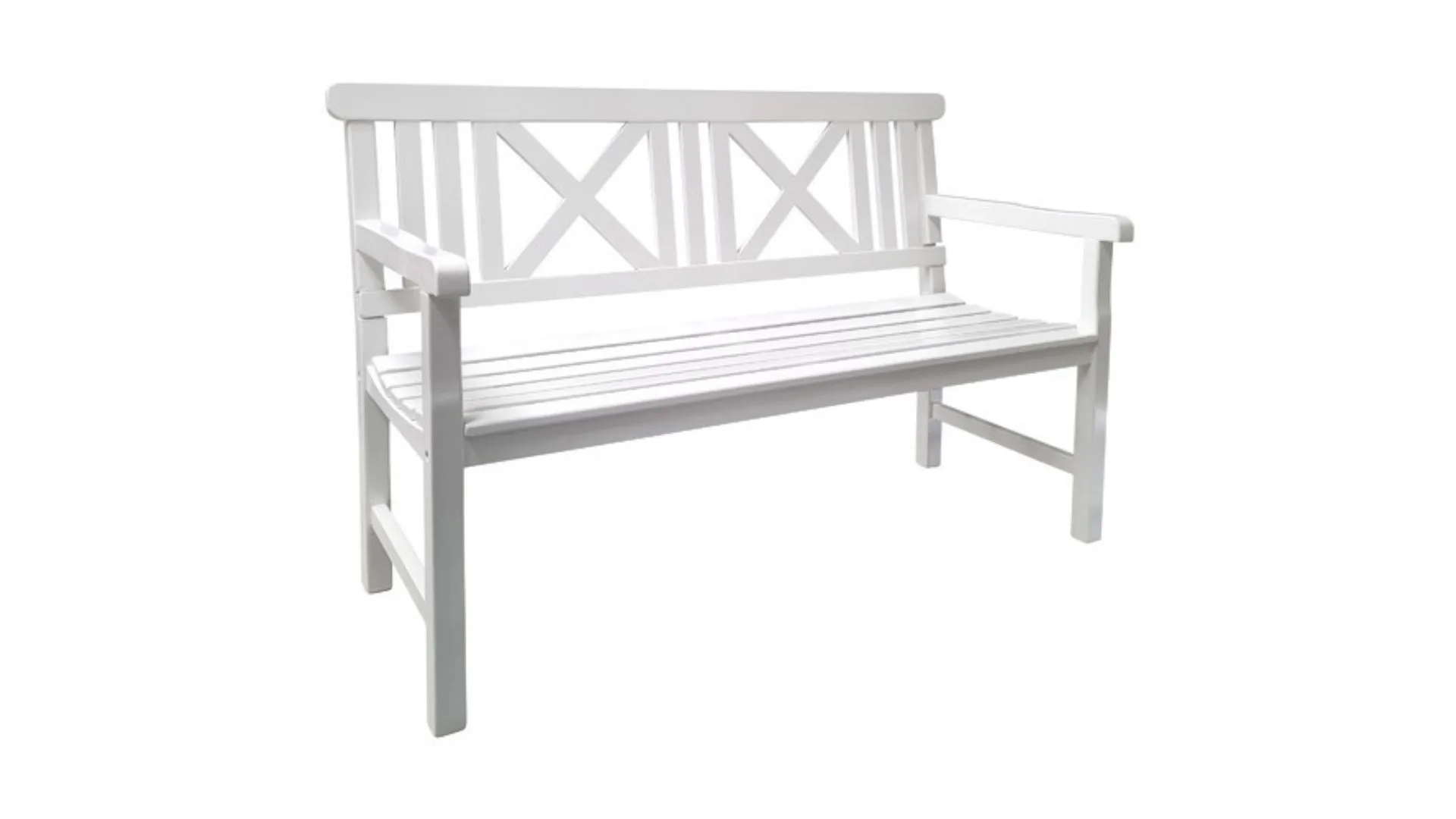 Hamptons style furniture white outdoor bench