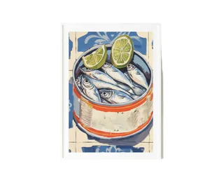 Sardines and lime premium art print, Life In Ink