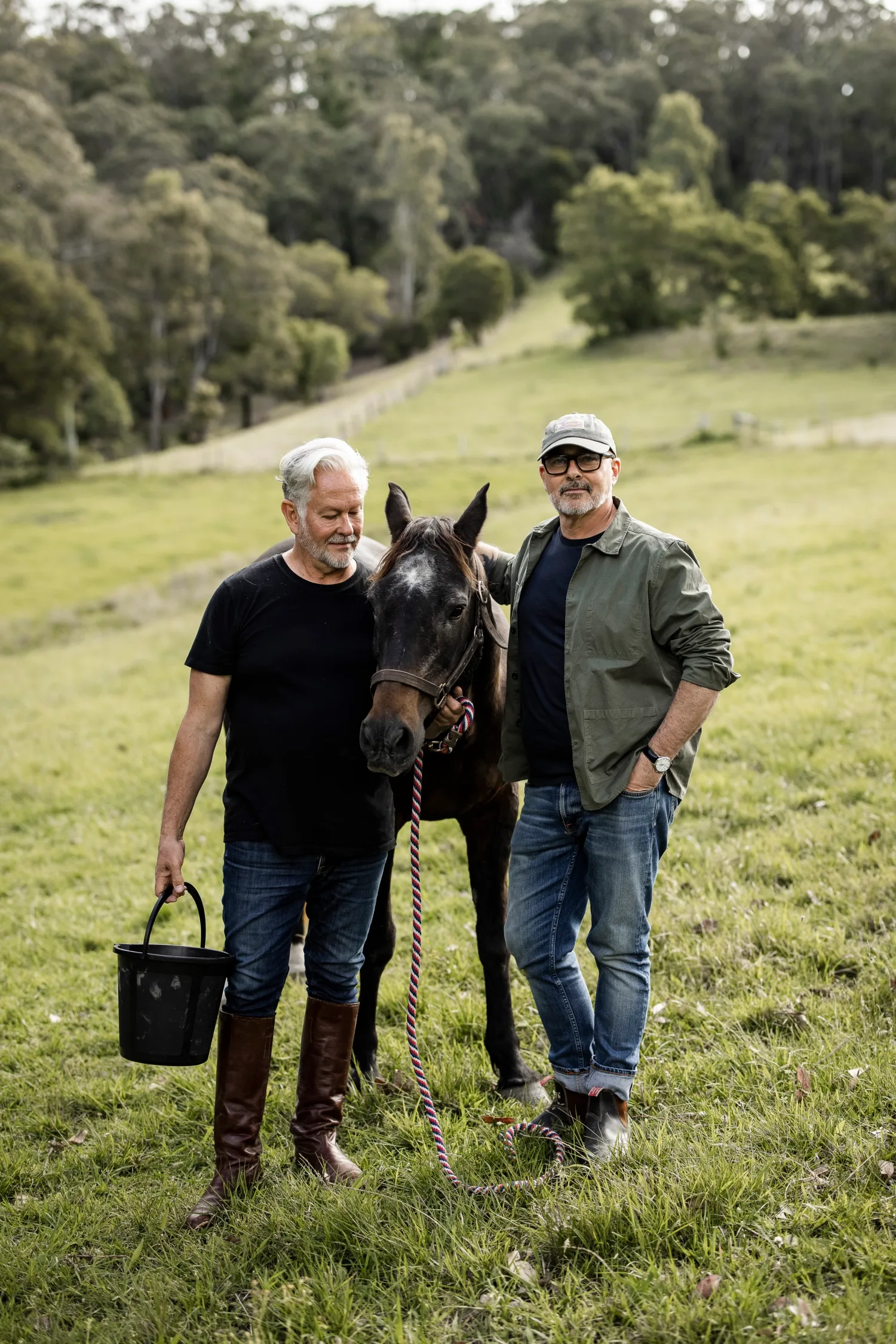 Neale Whitaker Berry home with his horse and husband David