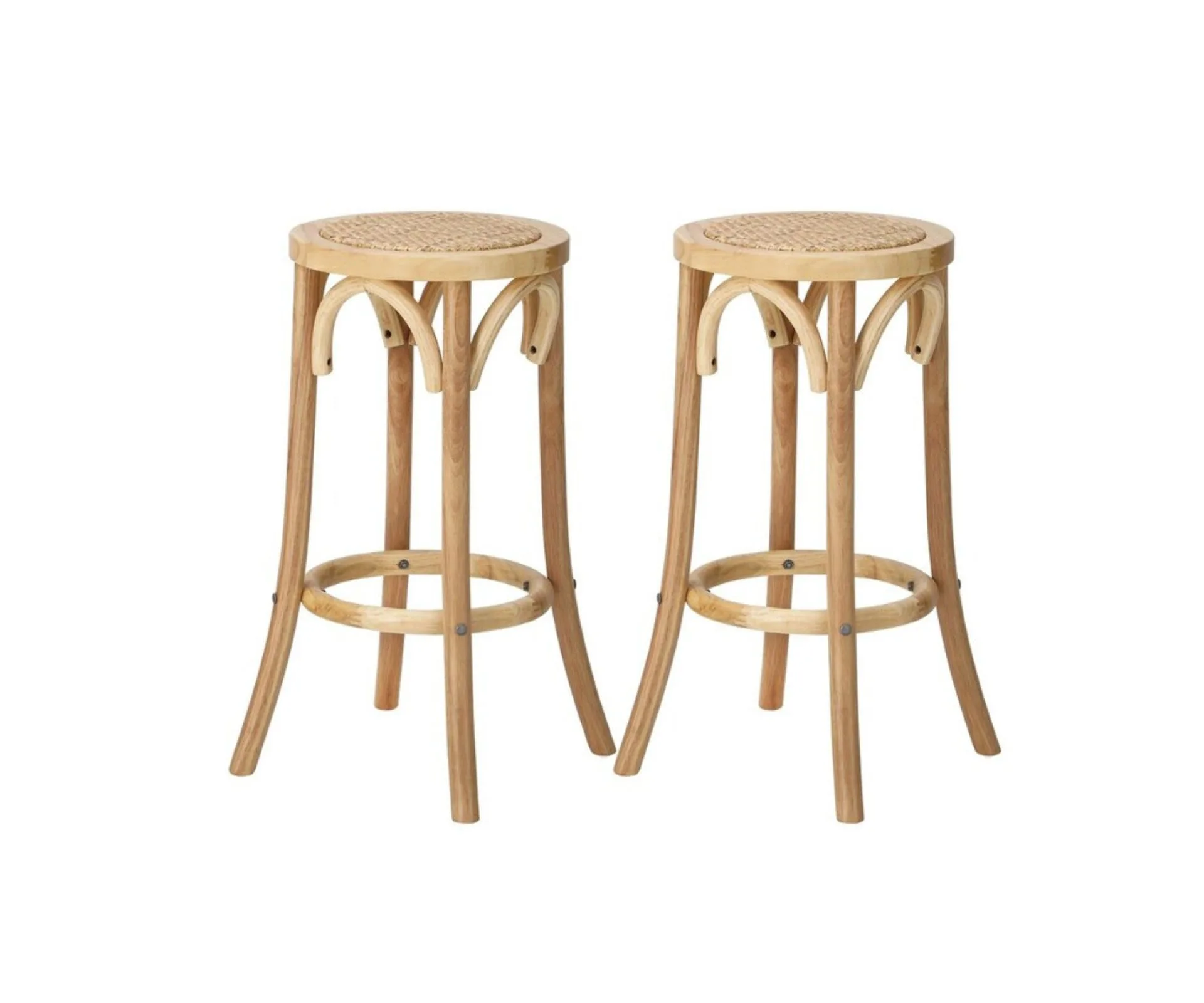 Coastal style bar stool set. 