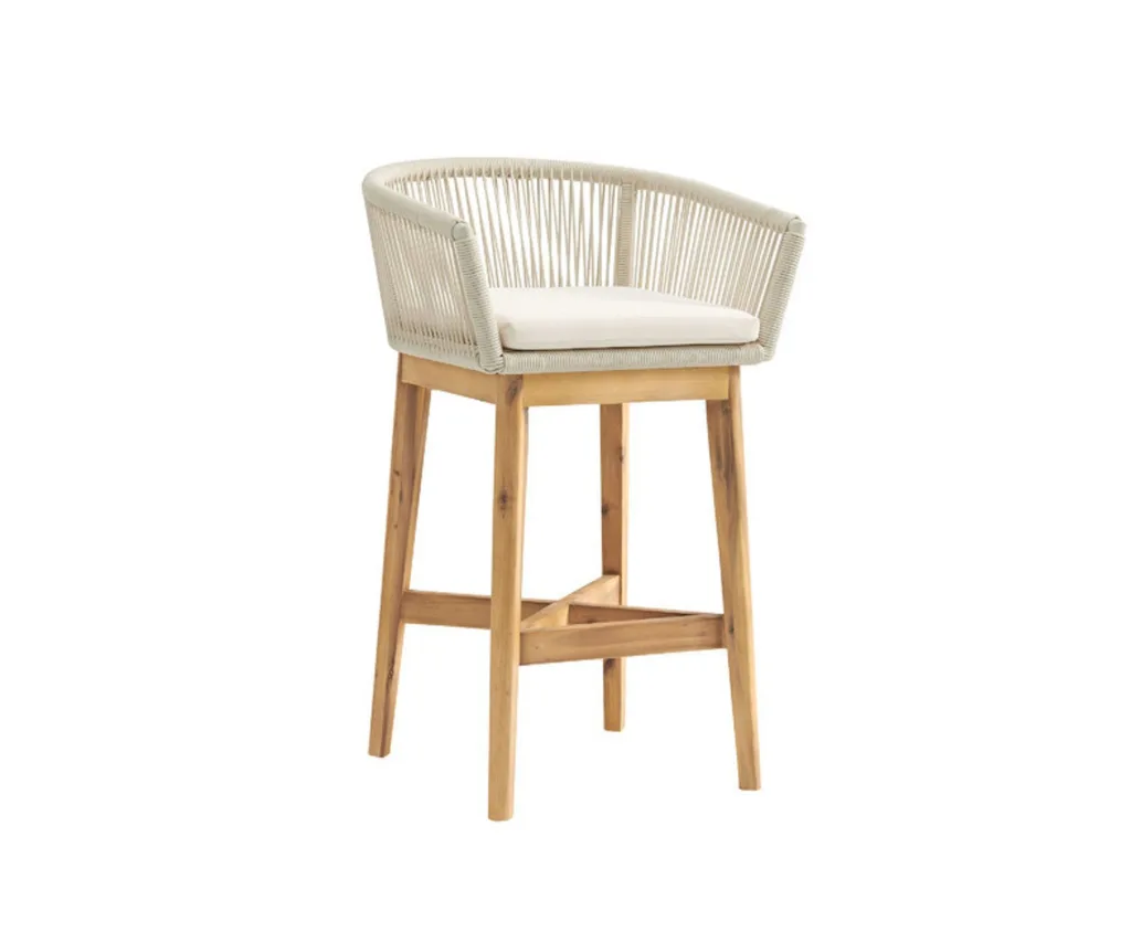 White coastal bar stool.
