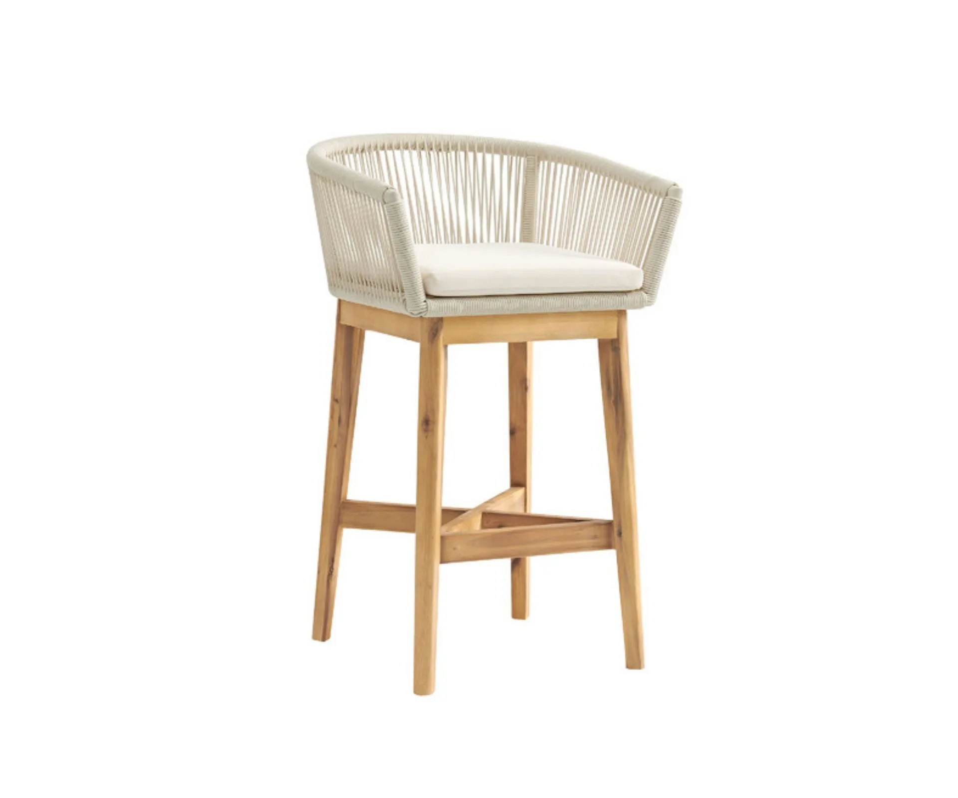 White coastal bar stool. 