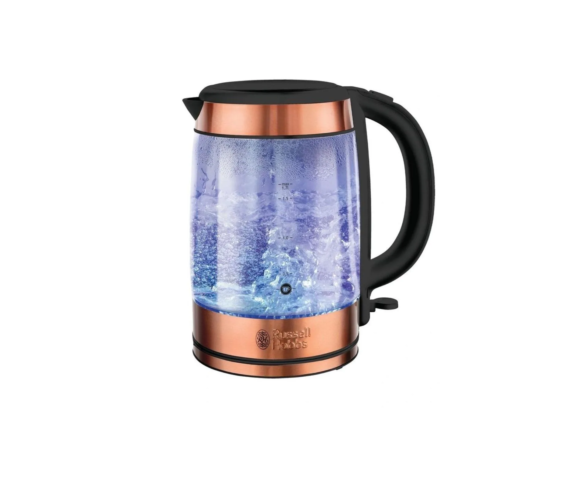 Rose gold glass kettle from Russell Hobbs. 