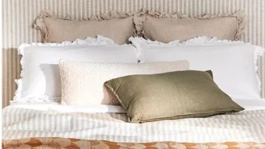 Pillows on a bed