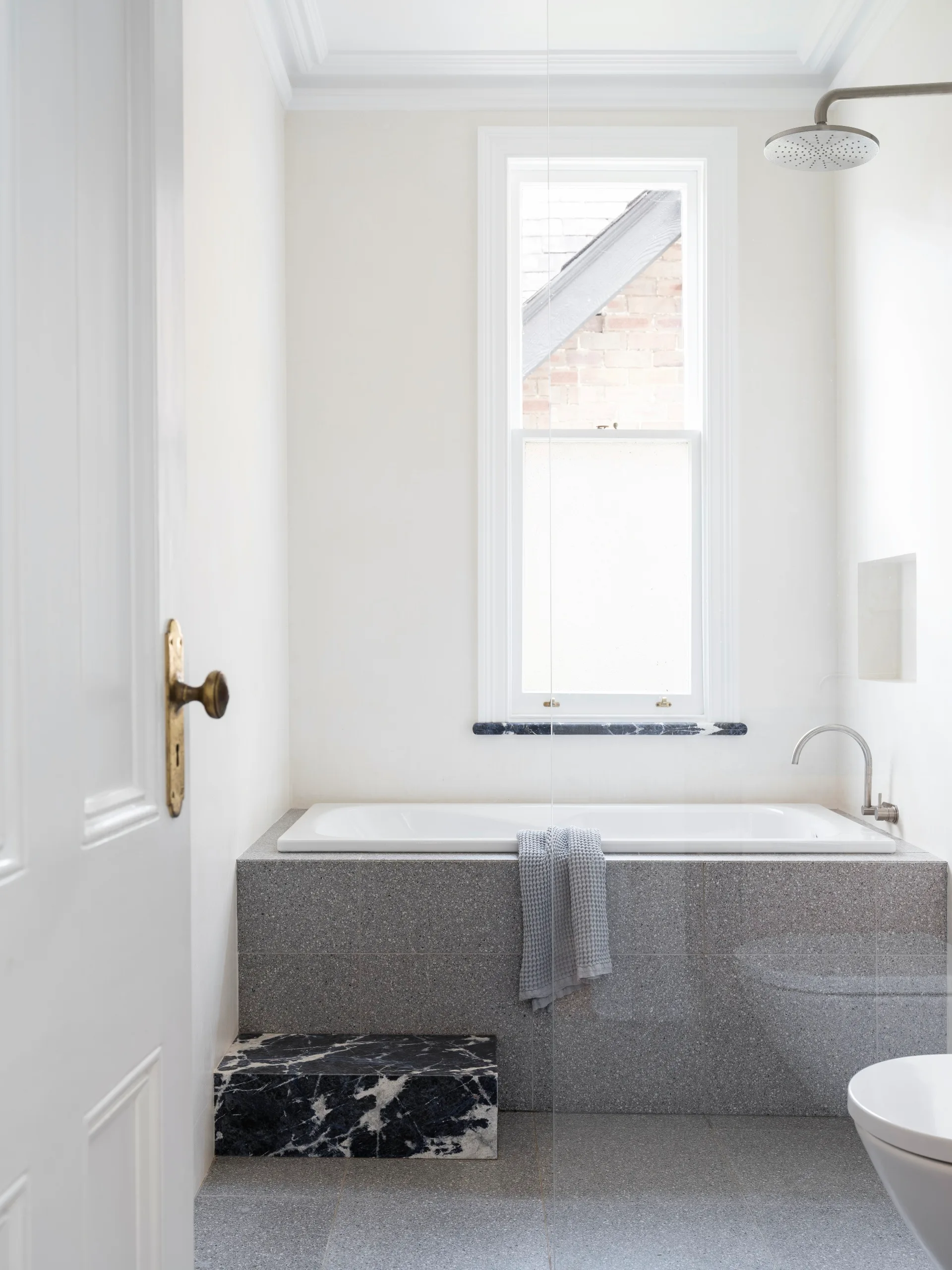 Bath with tiles. 