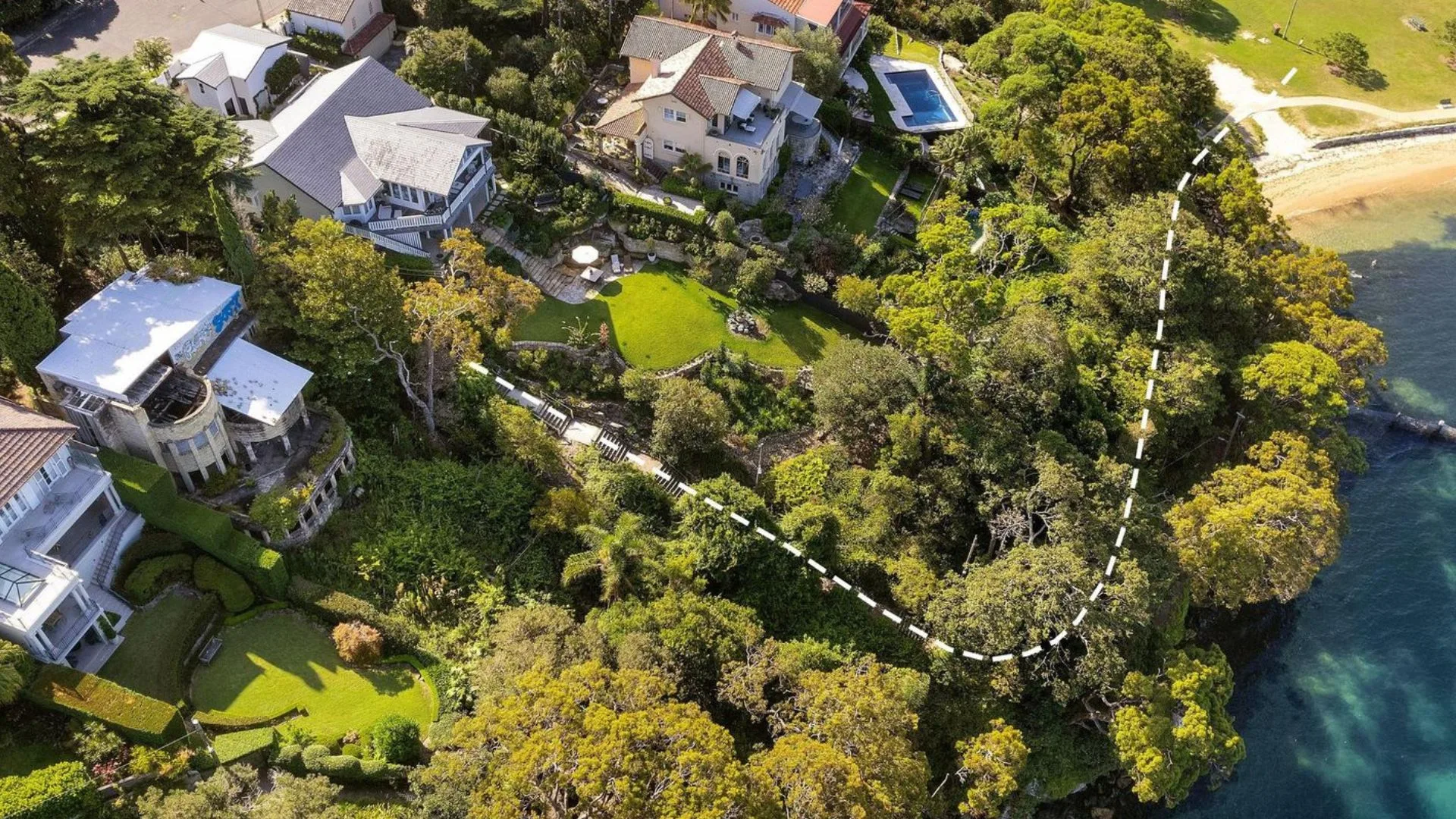 An ariel view of 5 Morella Road, Mosman.