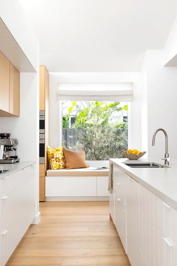 Nicola and Lachie Waller's kitchen window seat. 