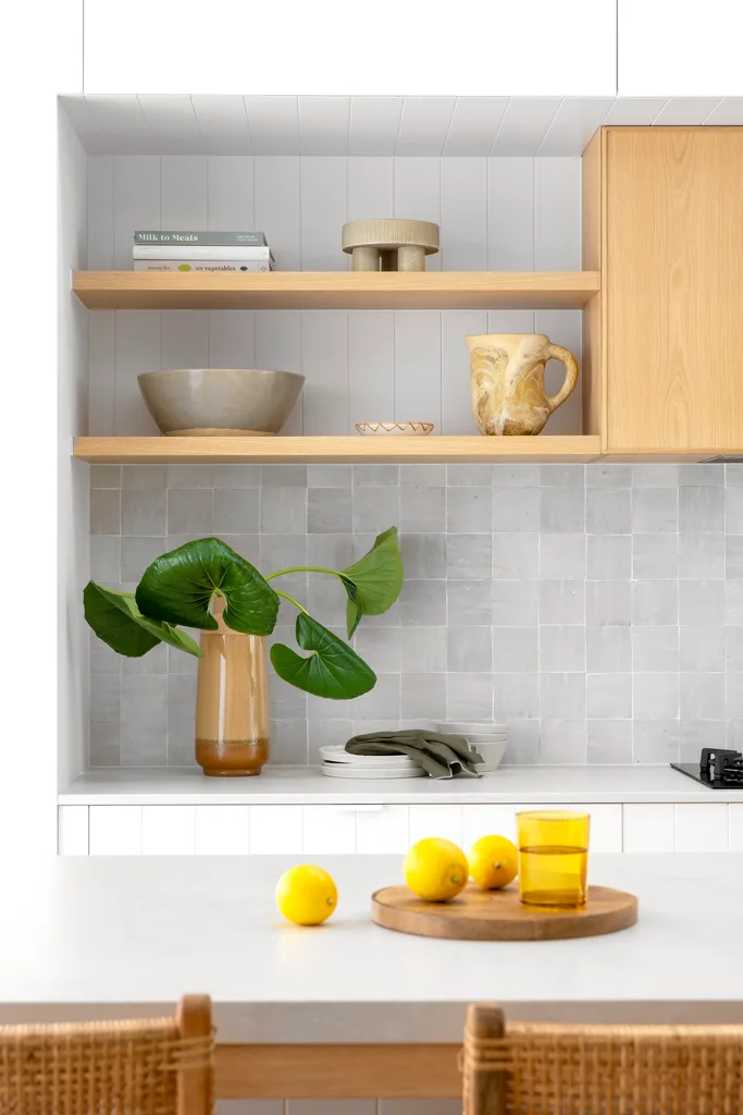 Nicola and Lachy Waller's kitchen tiles. 