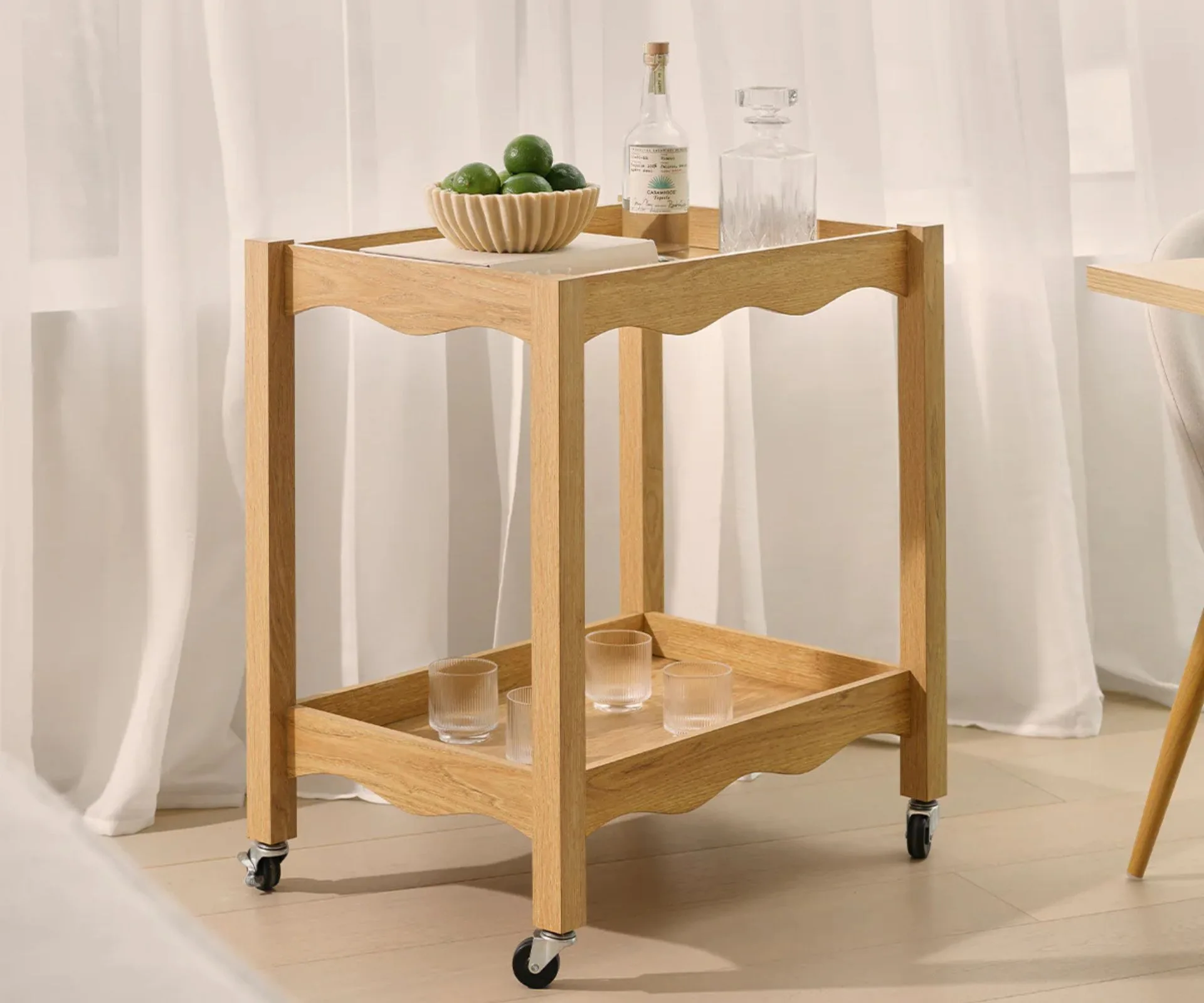 Wooden bar cart 