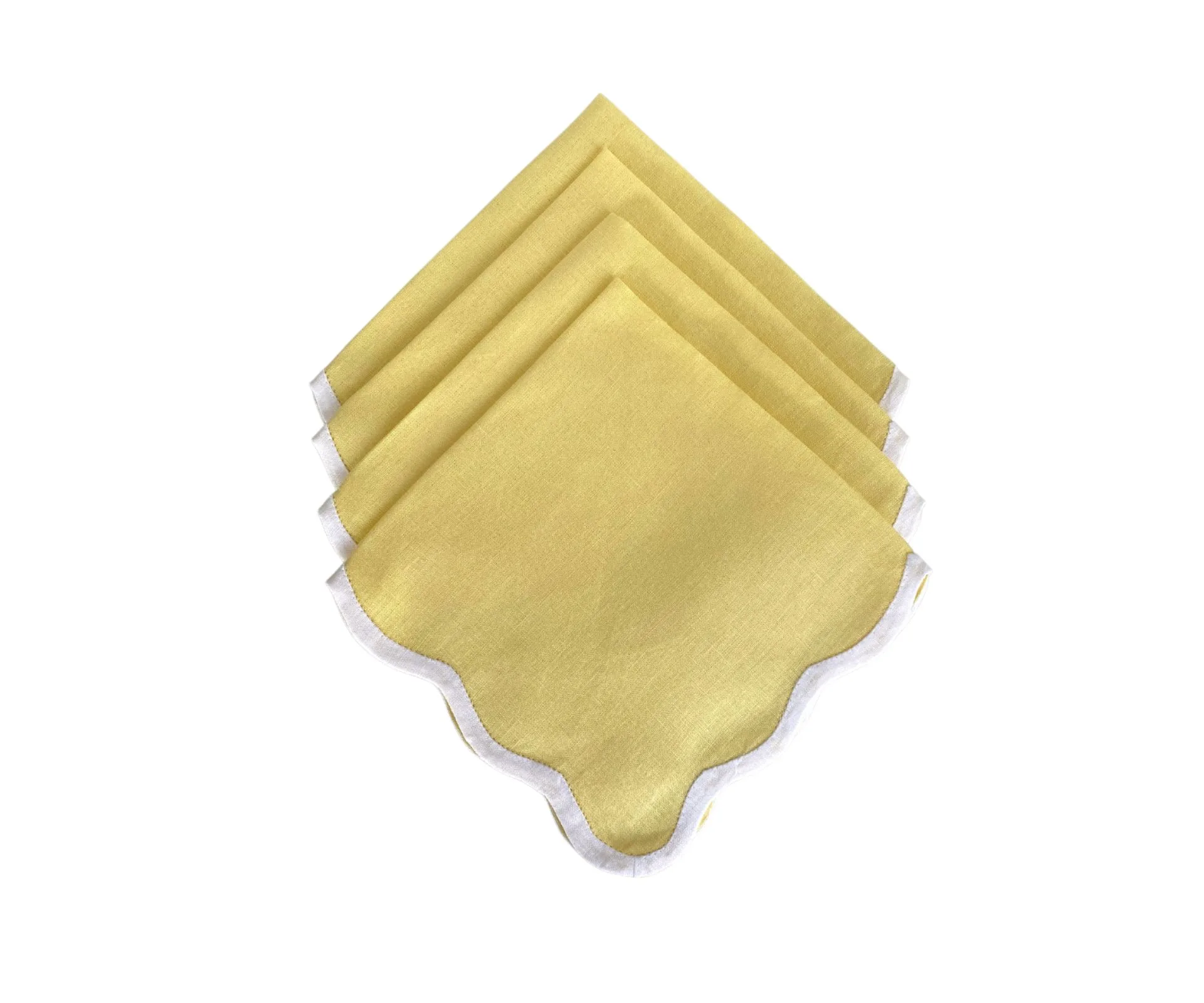 Scalloped linen napkins.