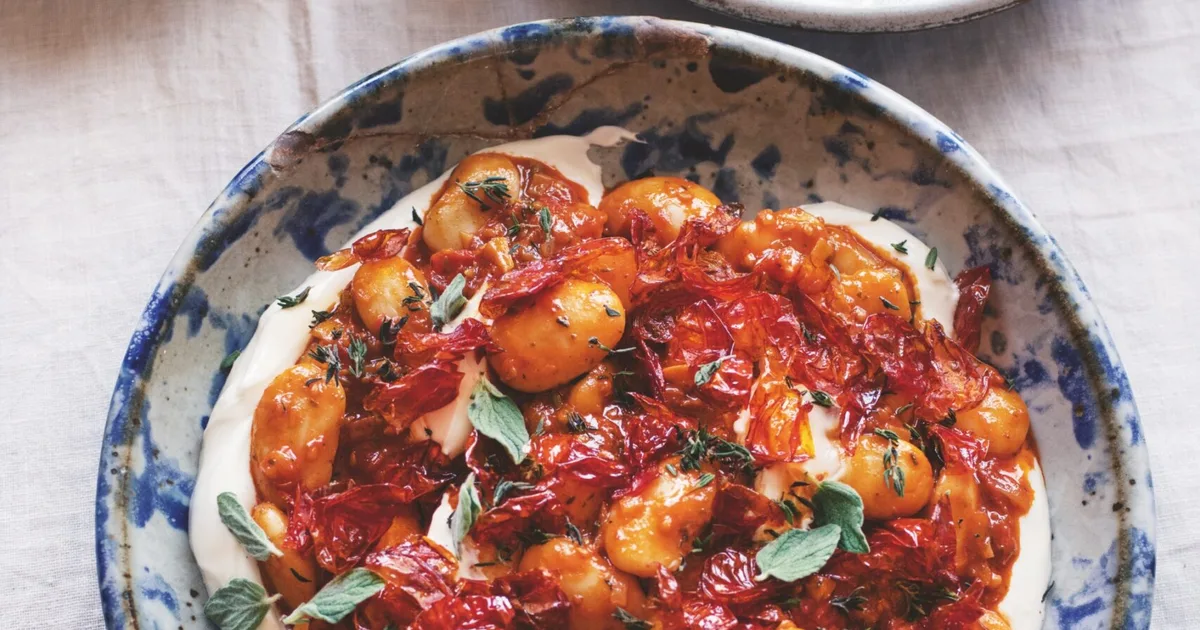 Ottolenghi Comfort: Butter beans with roasted cherry tomatoes recipe | Home Beautiful