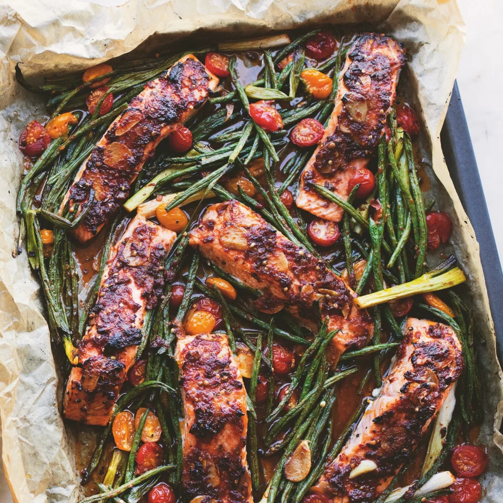 Comfort recipe: Puttanesca-style salmon traybake