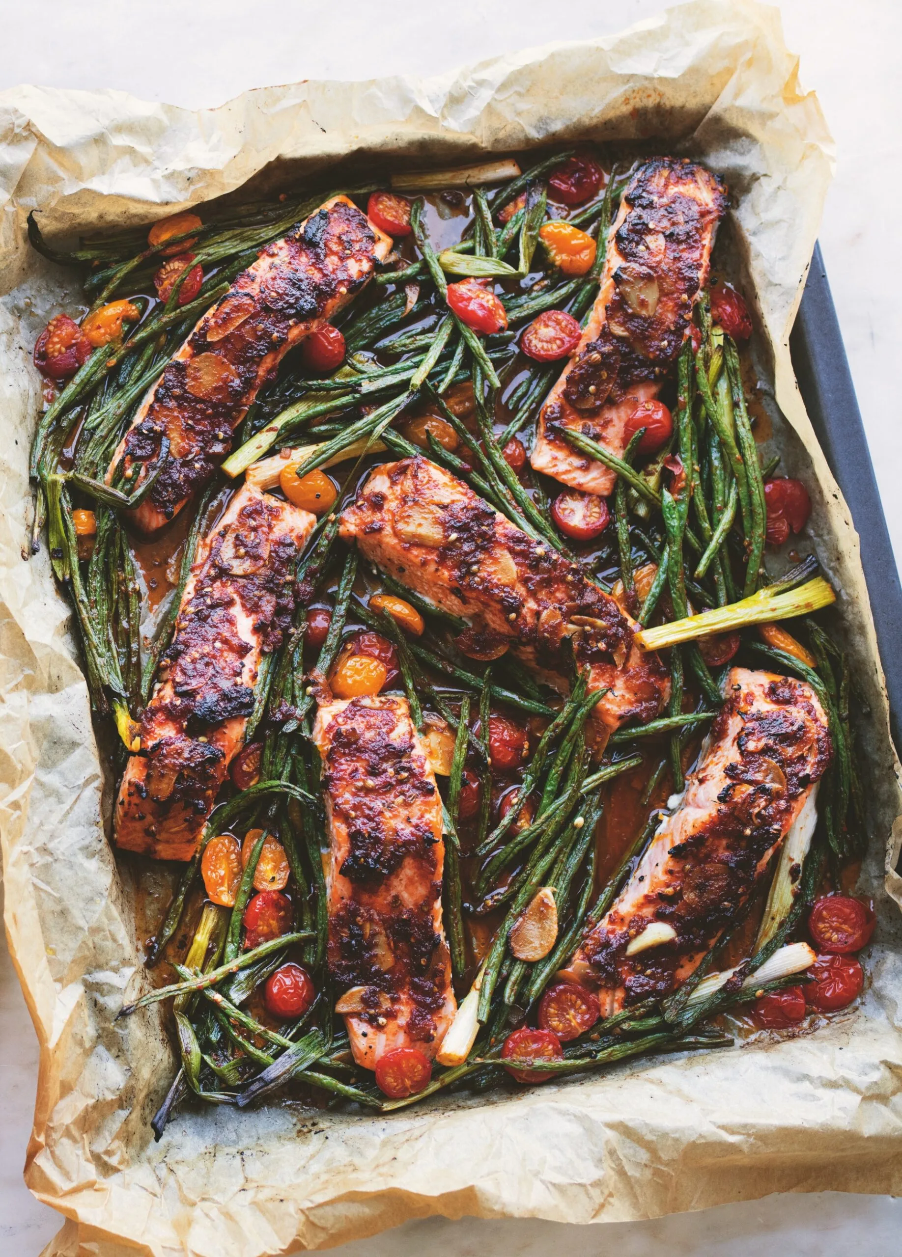 Comfort recipe: Puttanesca-style salmon traybake