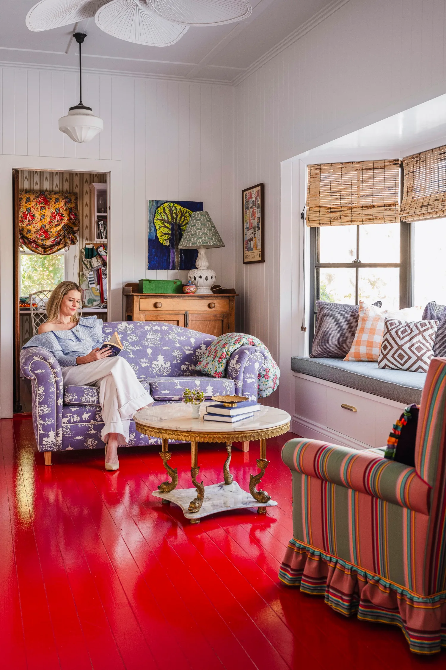 Ivy And Piper Designer's Toowoomba 1940s Queenslander owner Melanie Parker in Sun Room