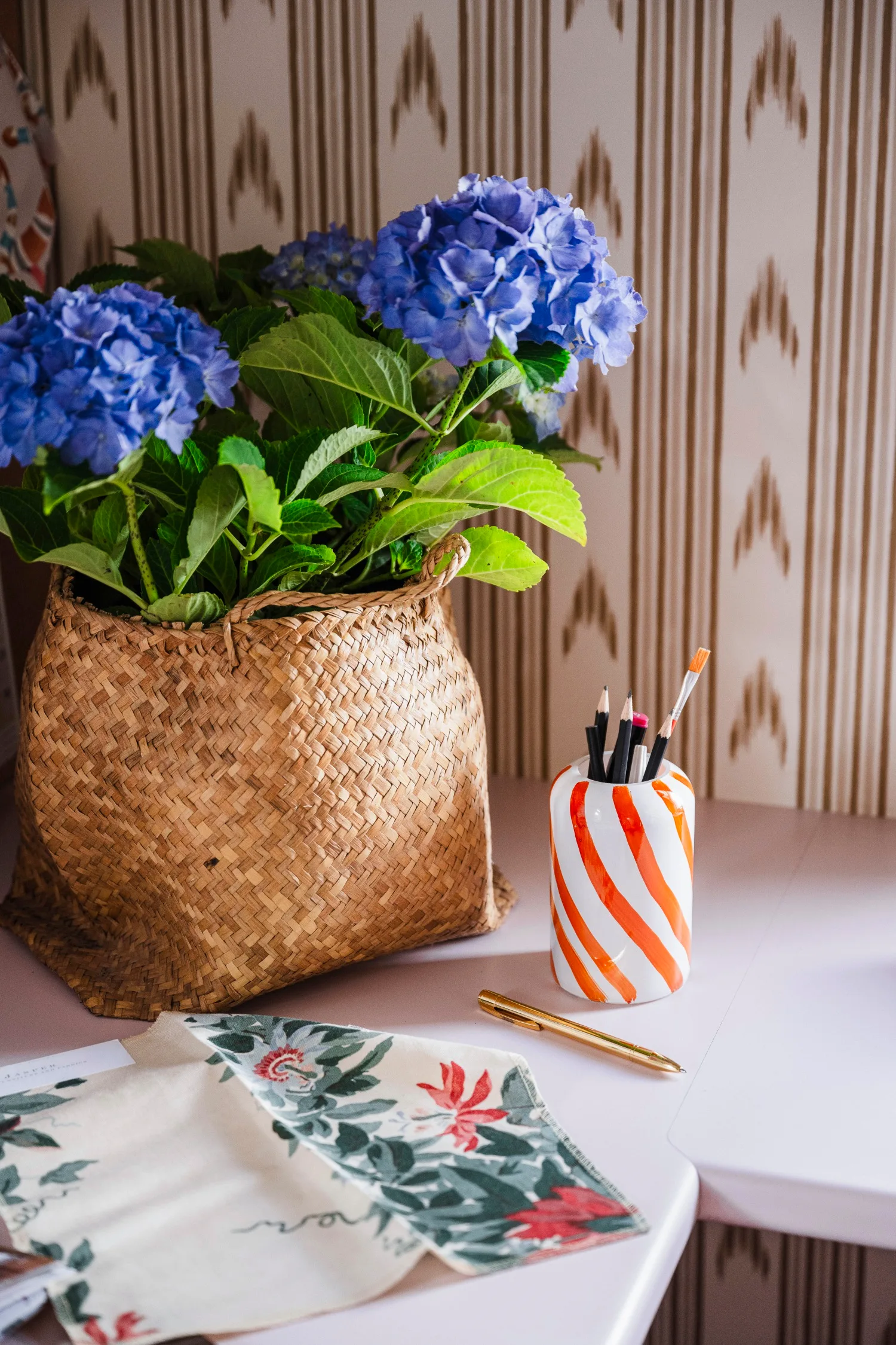 Ivy And Piper Designer's Toowoomba 1940s Queenslander Office with Hydrangeas