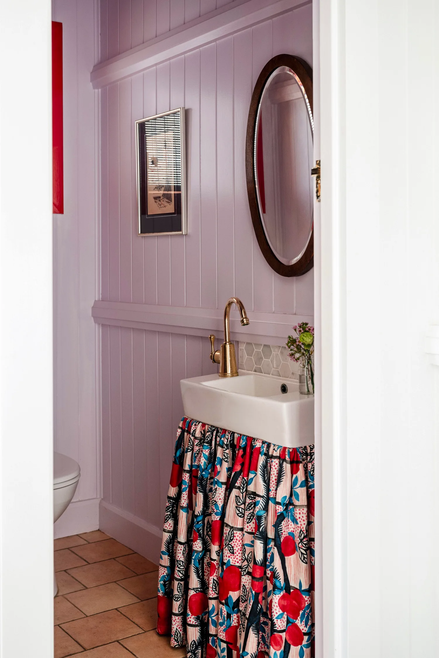 Ivy And Piper Designer's Toowoomba 1940s Queenslander Powder Room with Sink Skirt