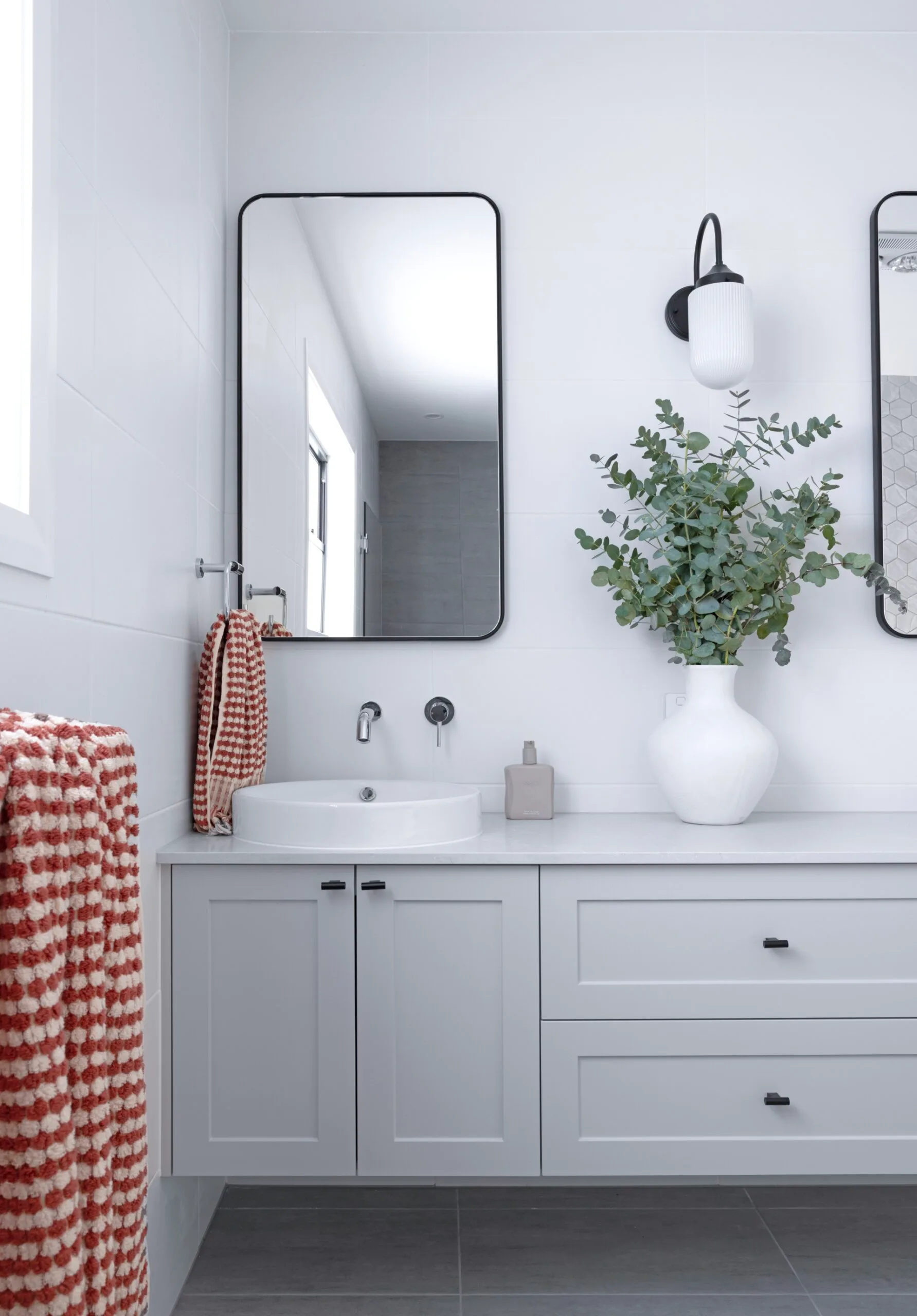 American barn style bathroom. 