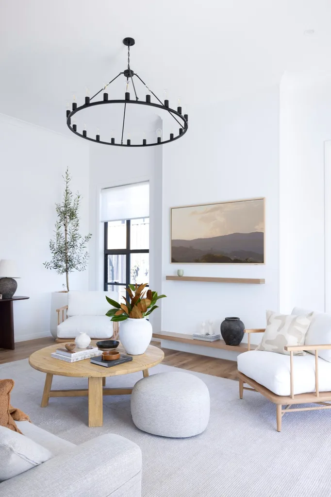 An American barn style living room.