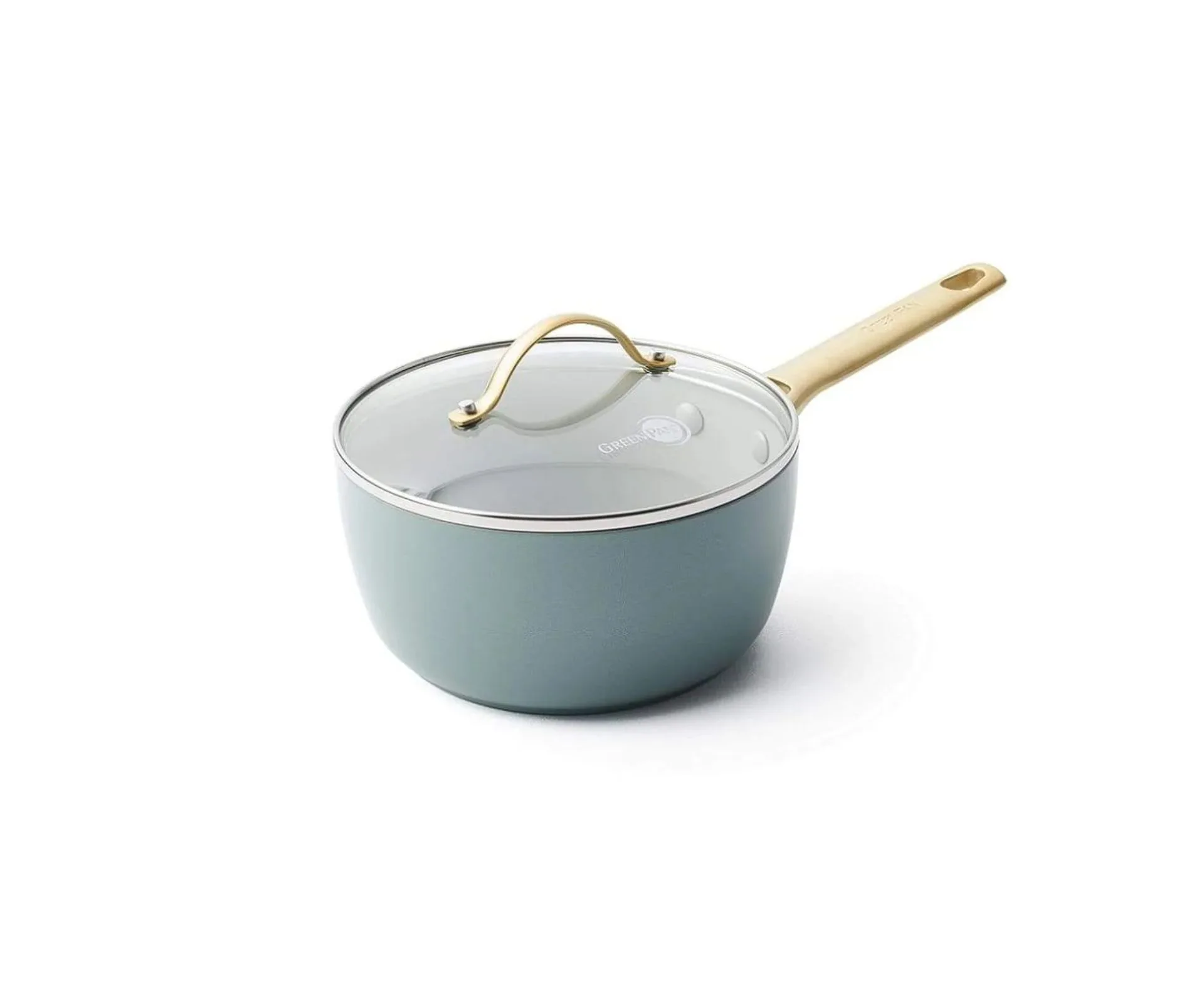 Padova saucepan with smokey sky blue lid. 