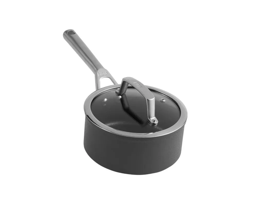 A non-stick saucepan.
