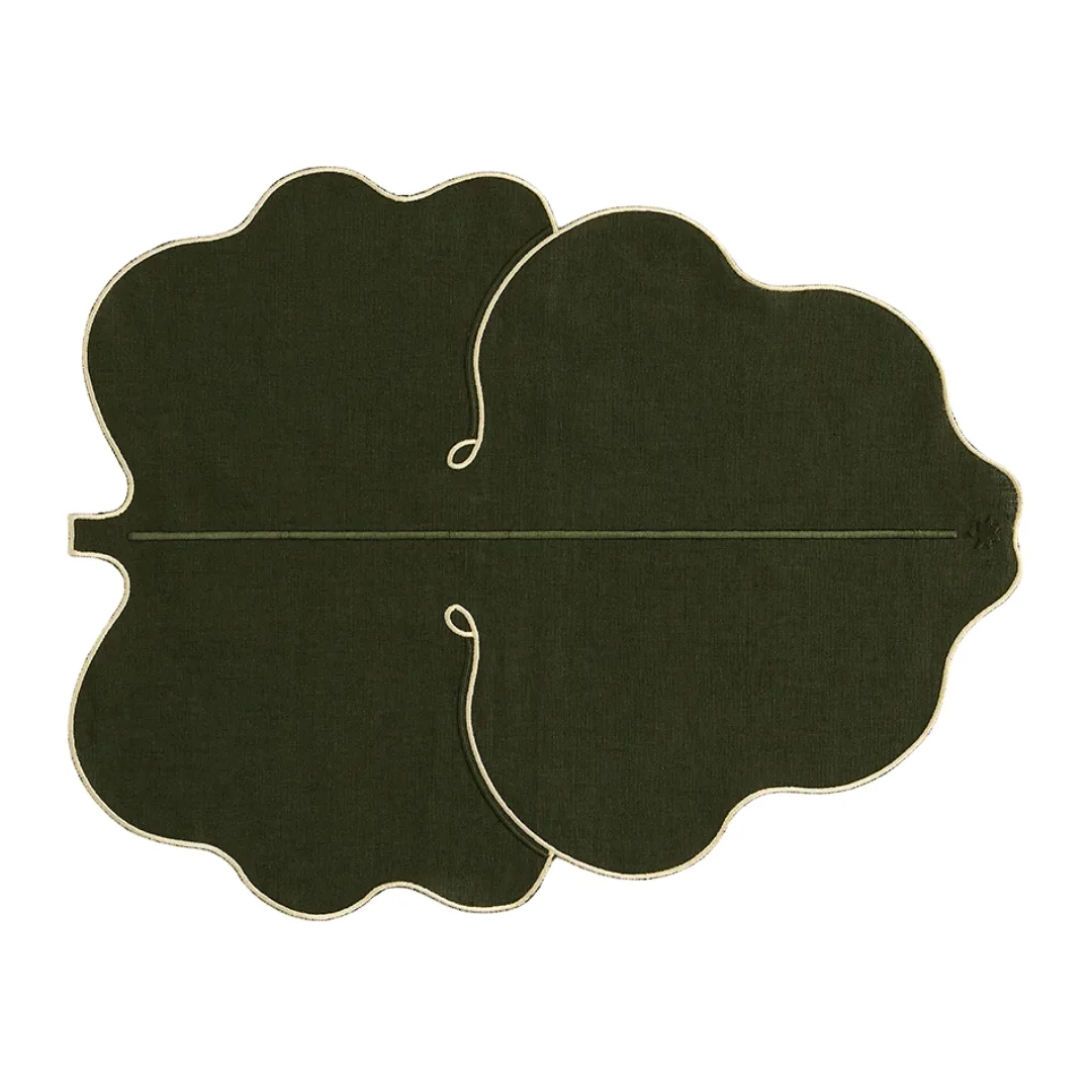 fig leaf shaped dark green placemat