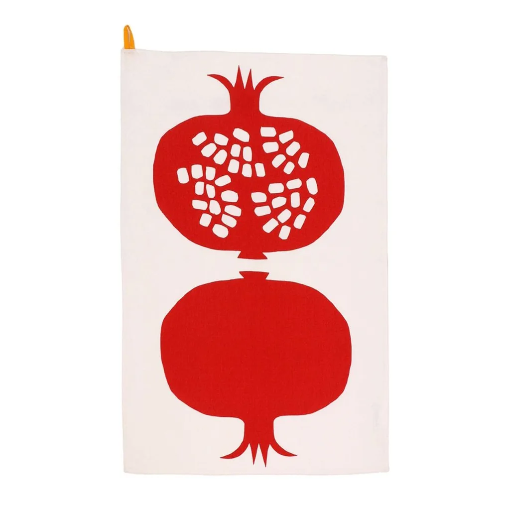 tea towel with pomegranate print
