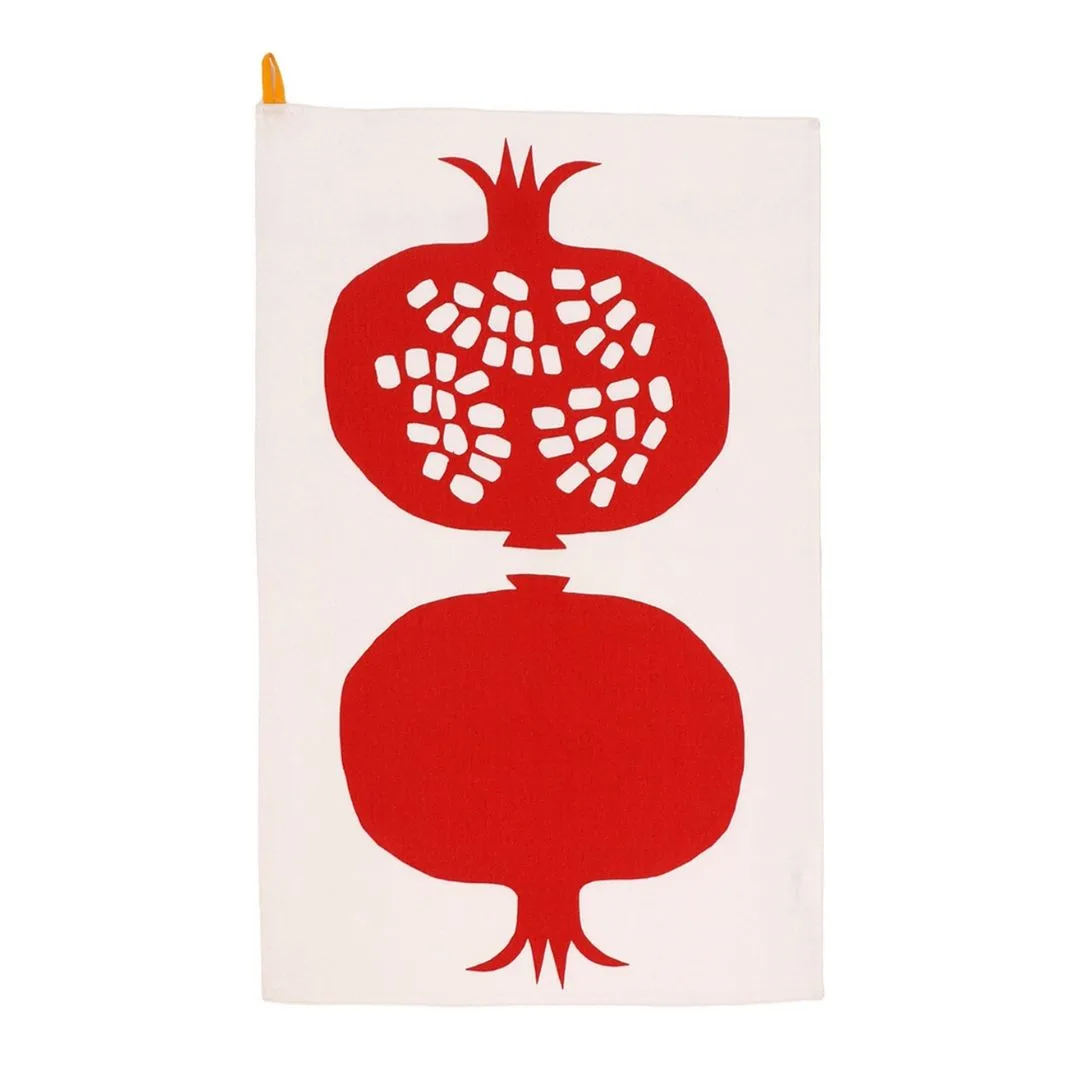 tea towel with pomegranate print