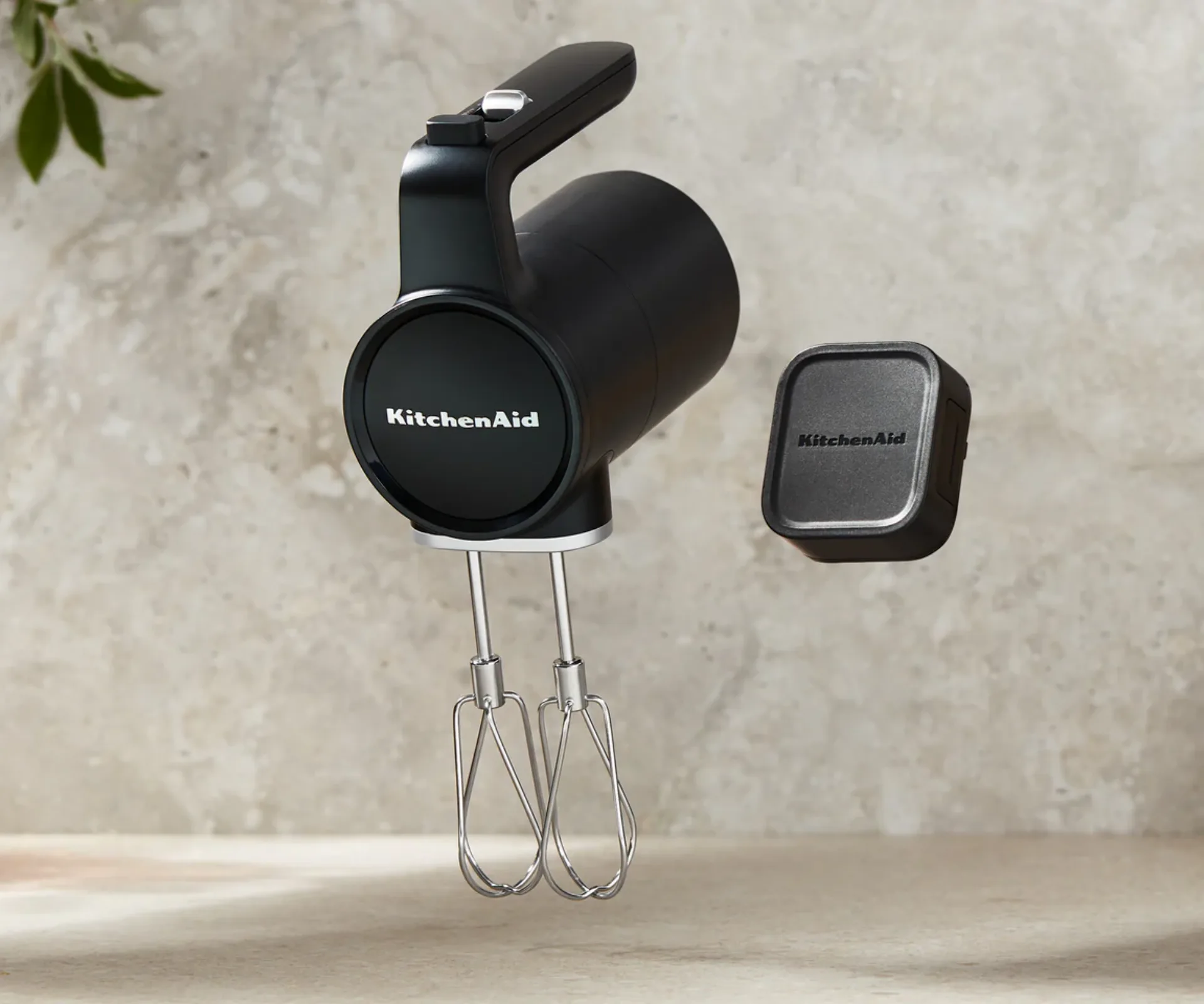 KitchenAid Cordless Go hand mixer with battery.