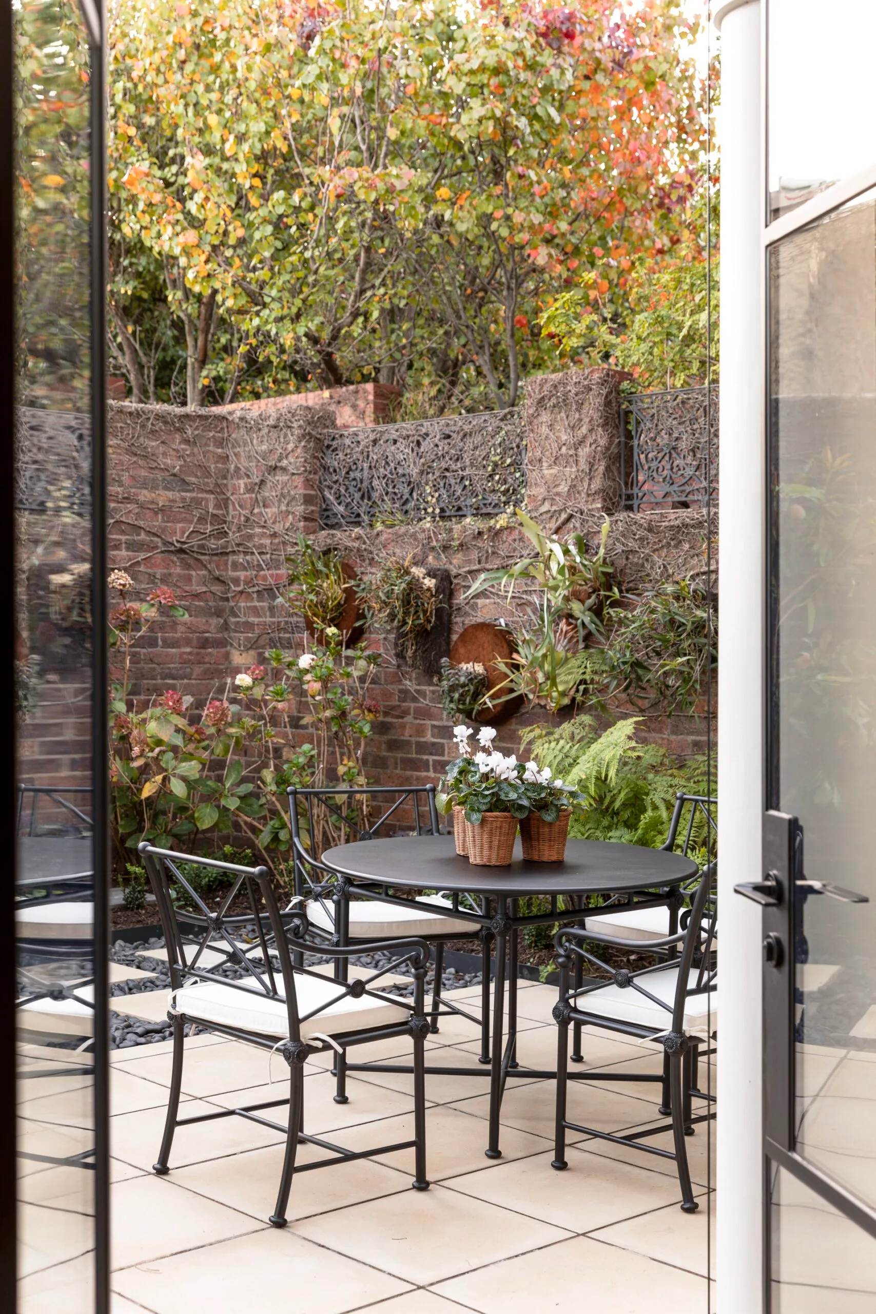 A courtyard dining area in South Yarra. 