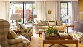 A sunny living room in South Yarra.