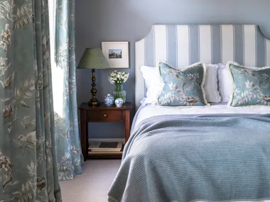 A blue bedroom.