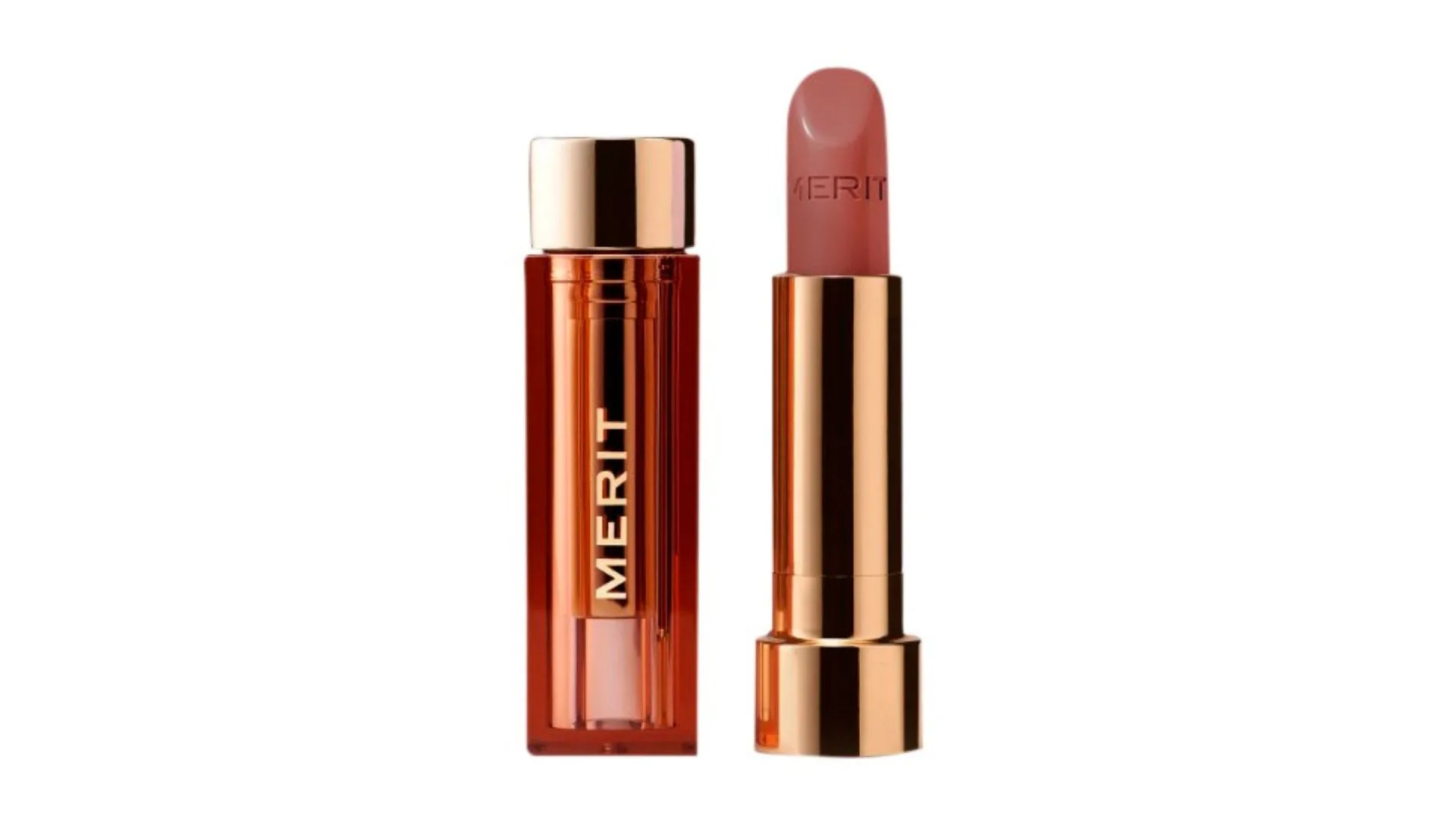 A neutral toned matte lipstick