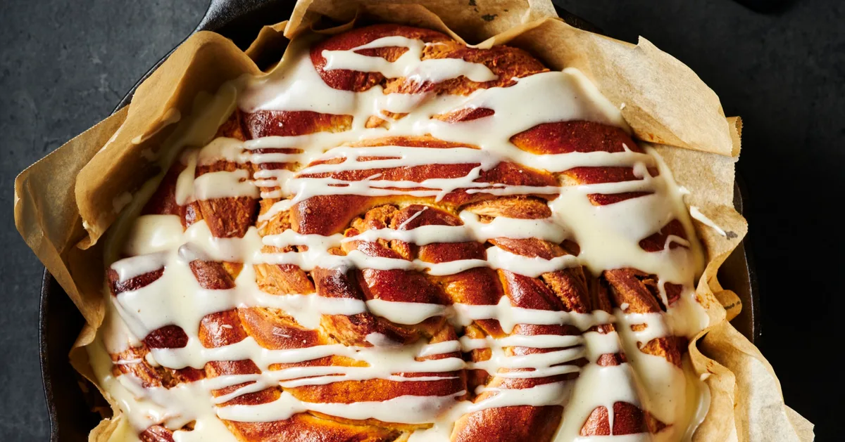 Biscoff butter scroll with crème fraîche glaze | Home Beautiful