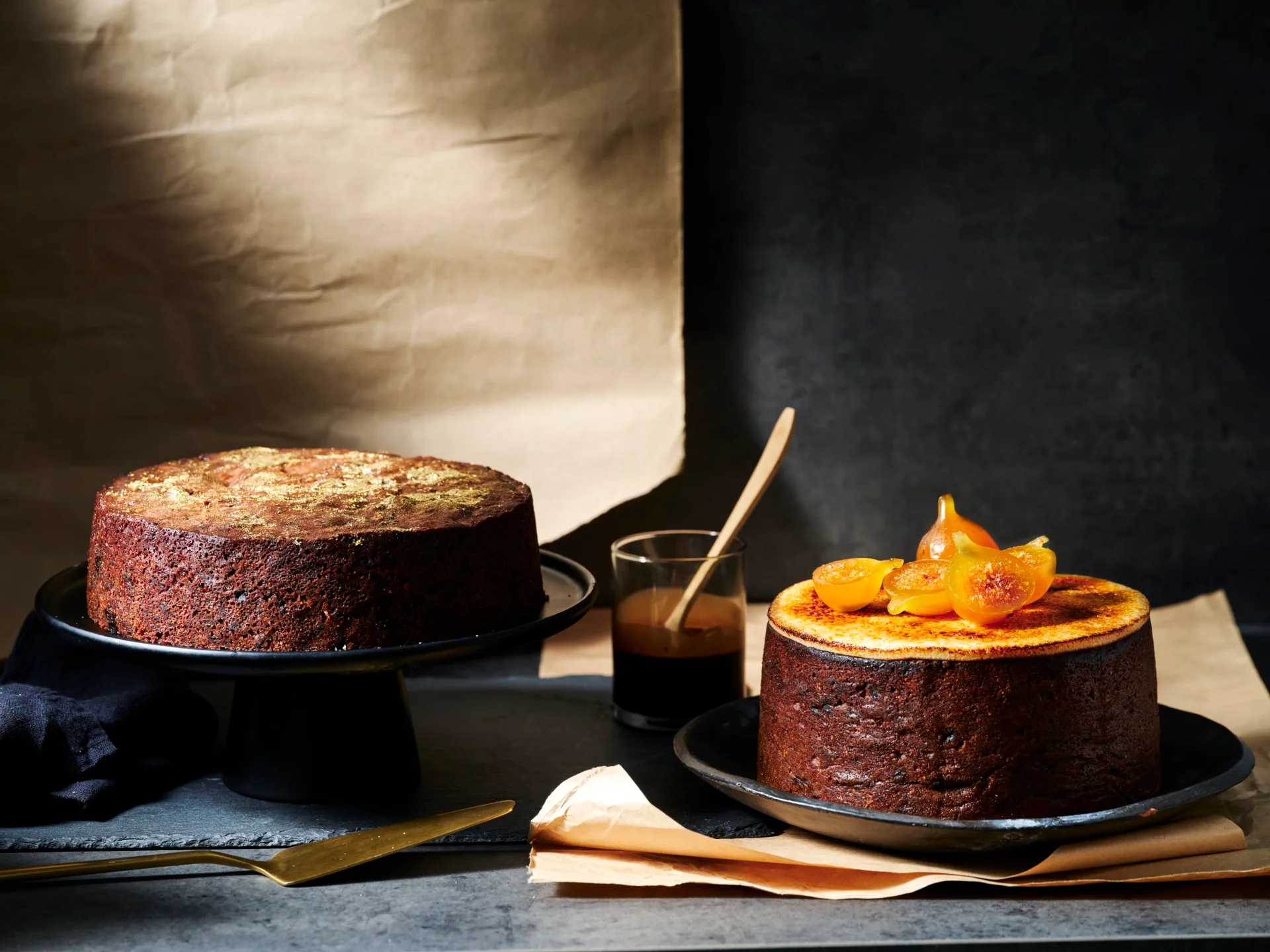 Fig fruit cake with caramelised marzipan