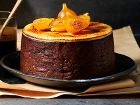 Fig fruit cake with caramelised marzipan