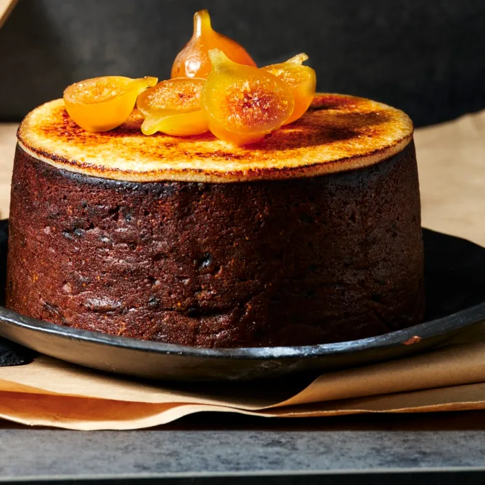 Fig fruit cake with caramelised marzipan