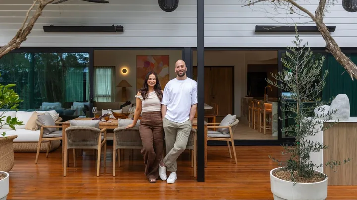 Courtney and Grant The Block 2024 house portrait