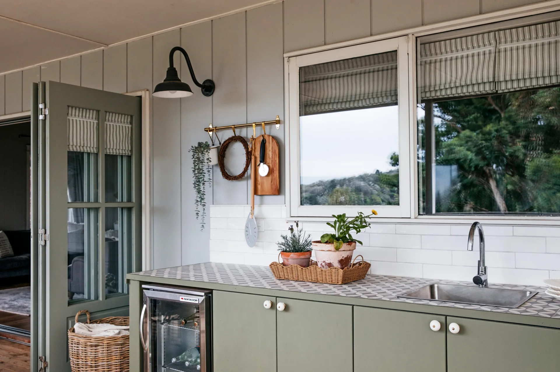 Outdoor kitchen ideas provincial farmhouse Kaboodle kitchen cabinetry