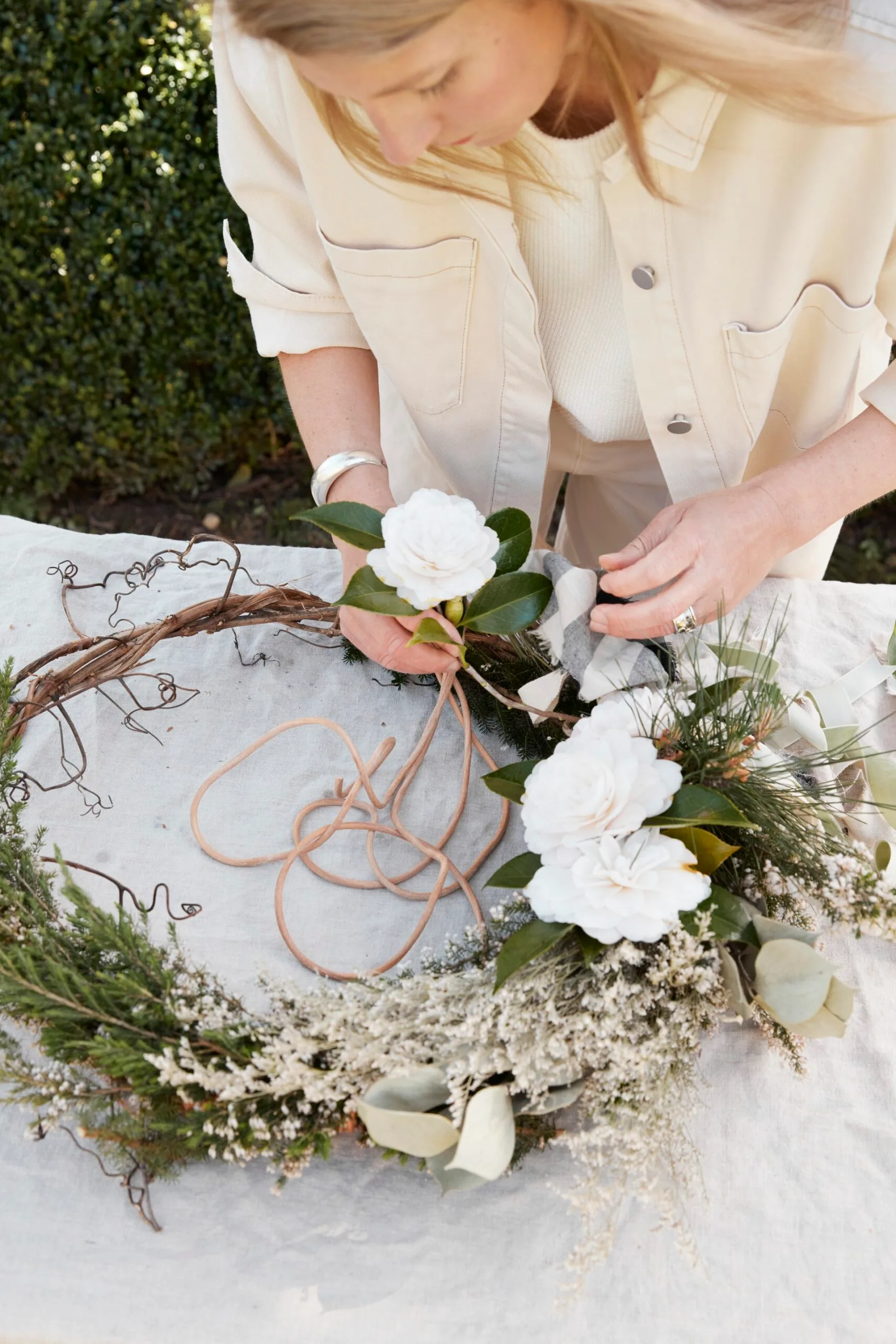 Austin Bloom wreath making. 