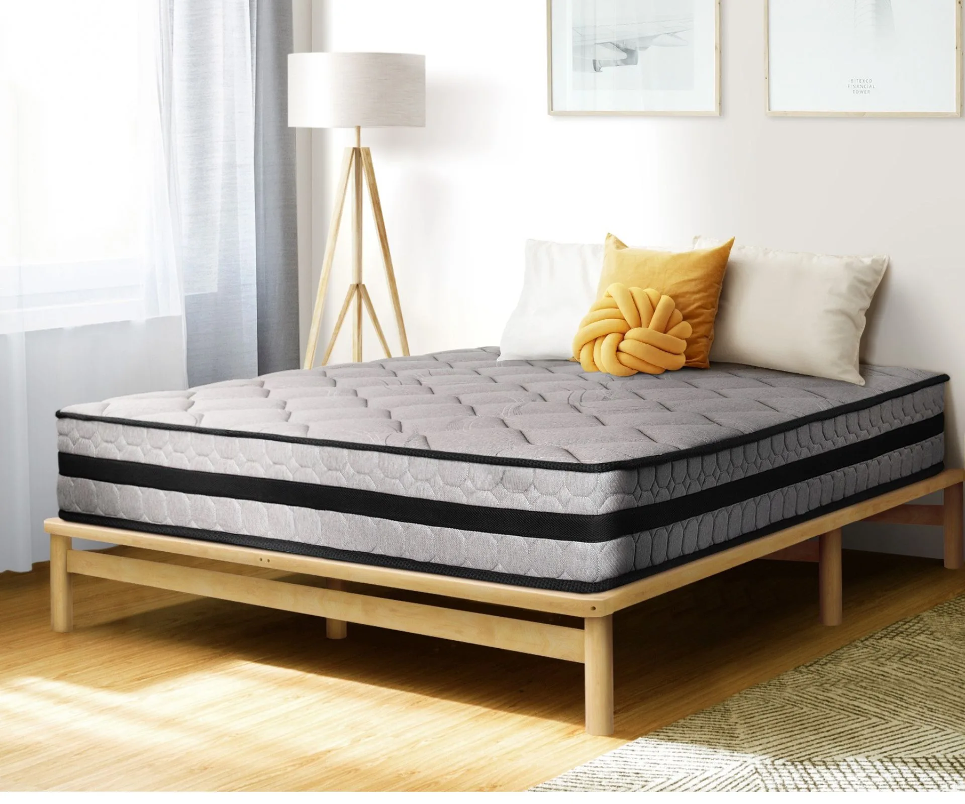 Temple & Webster Ellisha Pine Wood Bed Base